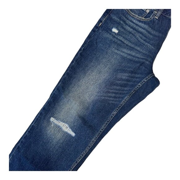 Old Navy Athletic Taper Jeans Men's 32X30 Blue Denim Build In Flex -Distressed - Picture 8 of 12